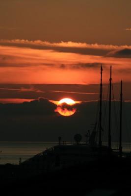 lever de soleil sur le port de monaco 6h20